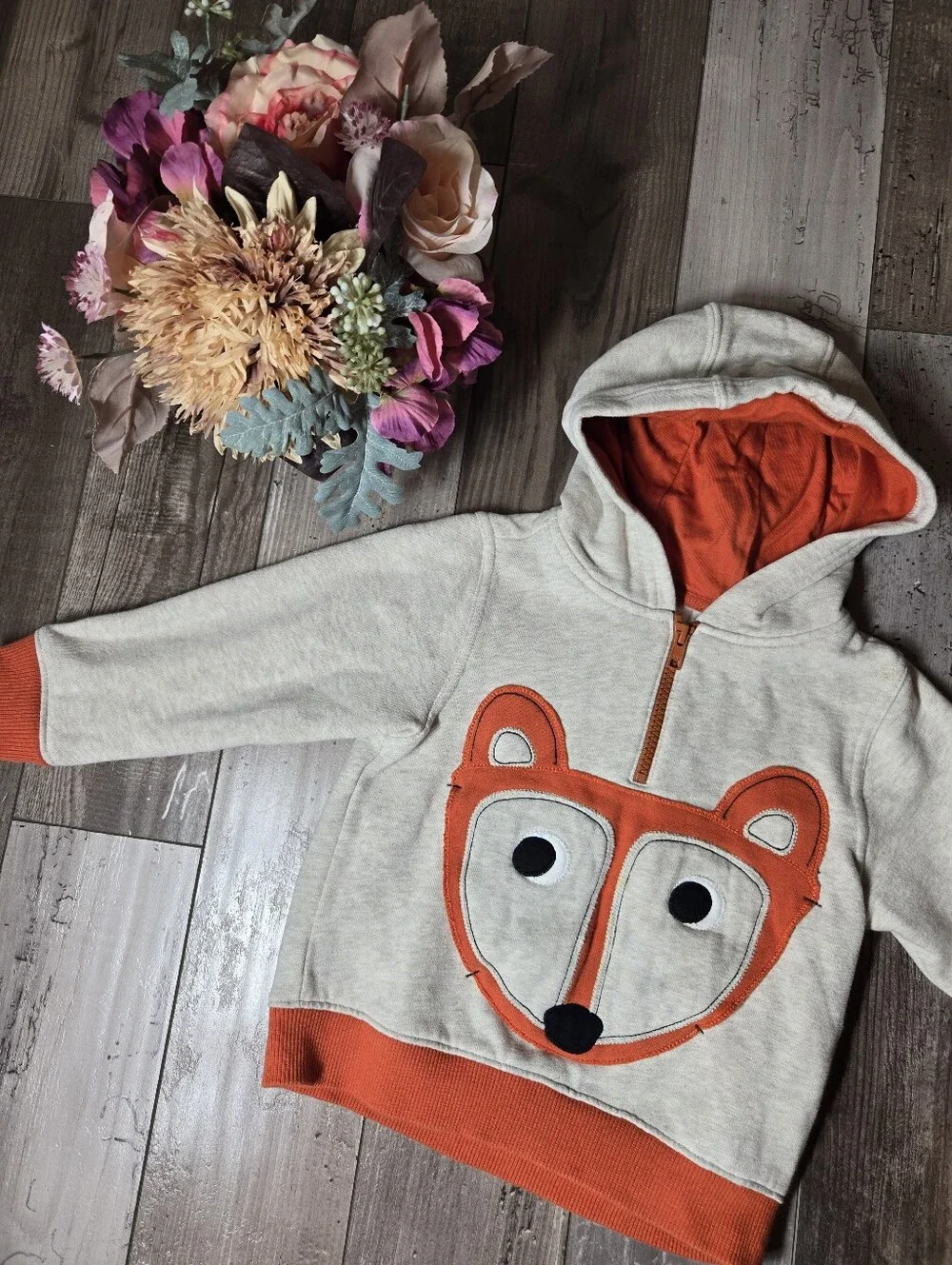 Gymboree Cream Fox Hooded Sweater Toddler Boys 2T–3T